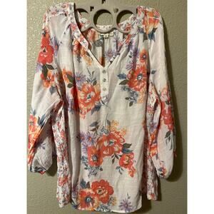 Indigo Rose Women's 3X Sheer Floral Blouse - Excellent!